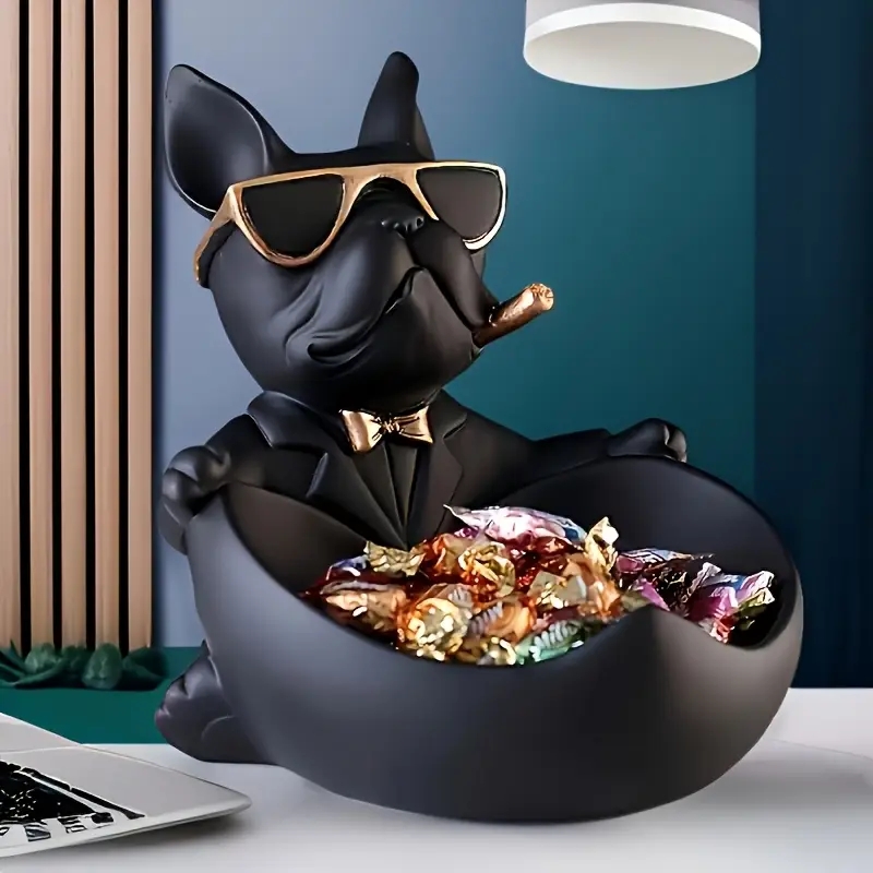 Art Craft Organizer - Creative Sunglasses Cool Dog Statue Bulldog