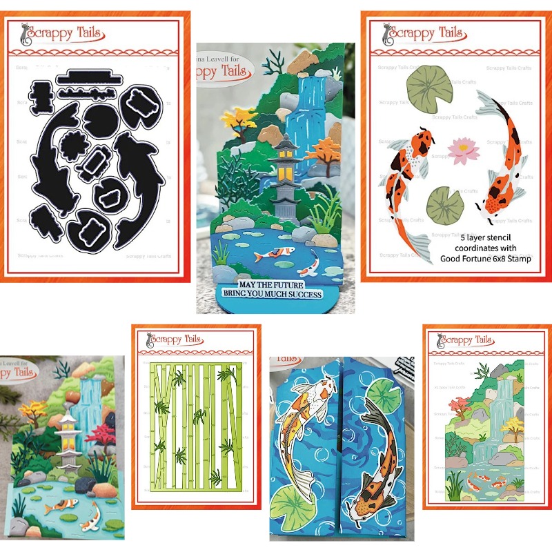 Stencil Cutting Plotter - Ragonflies Bamboo Pond Koi Fish Metal