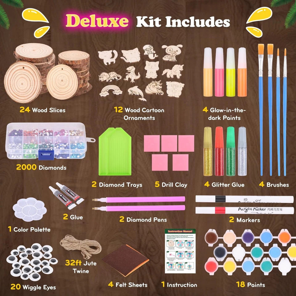 Art Craft Activities - Kids Glow in Dark Wood Painting