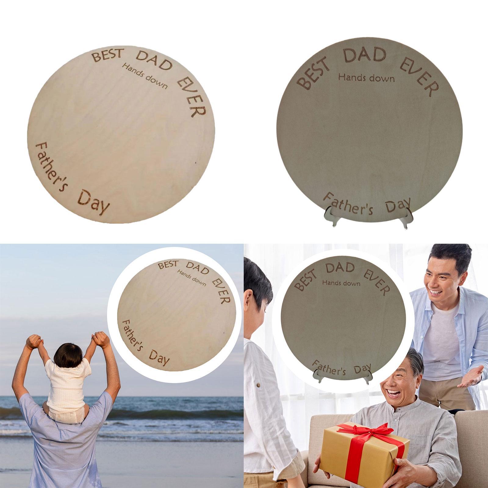 Art And Craft For Father'S Day - DIY Handprint Wood Sign Ornament Art