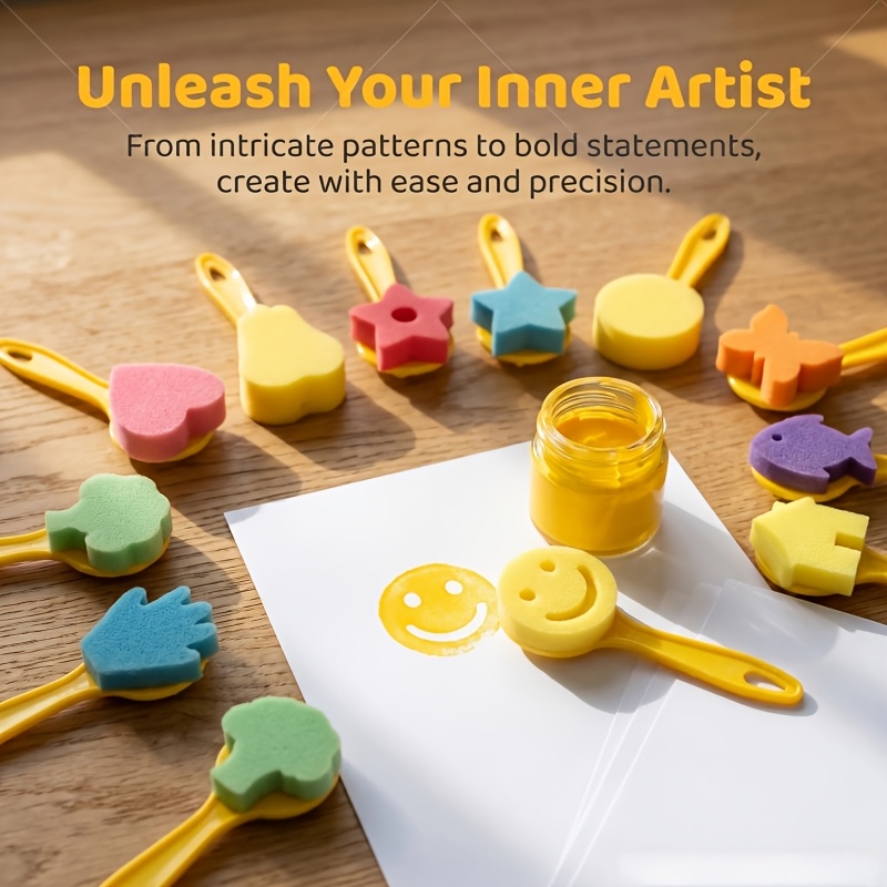 Art Craft Activities - 12Pcs Art Painting Sponge Brushes, Colorful