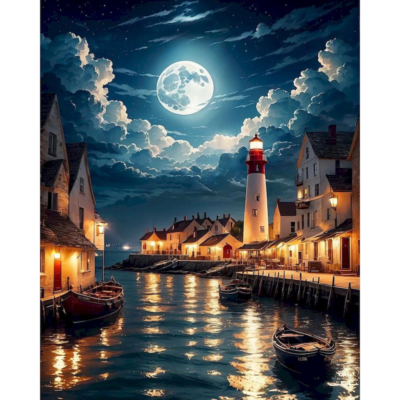 Art And Craft Numbers - CHENISTORY Moonlight Night Painting By Numbers