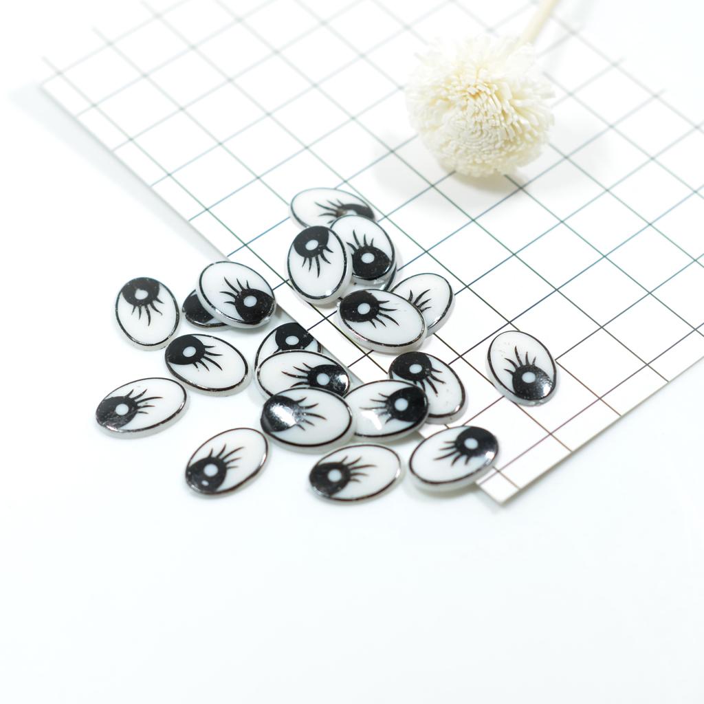 Flat Oval Cartoon Eyes Plastic - Art Craft Eyes ulasan dan harga