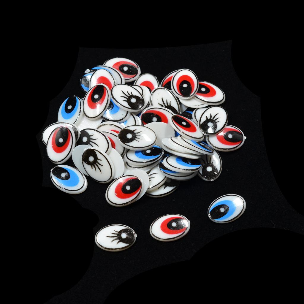 Flat Oval Cartoon Eyes Plastic - Art Craft Eyes ulasan dan harga