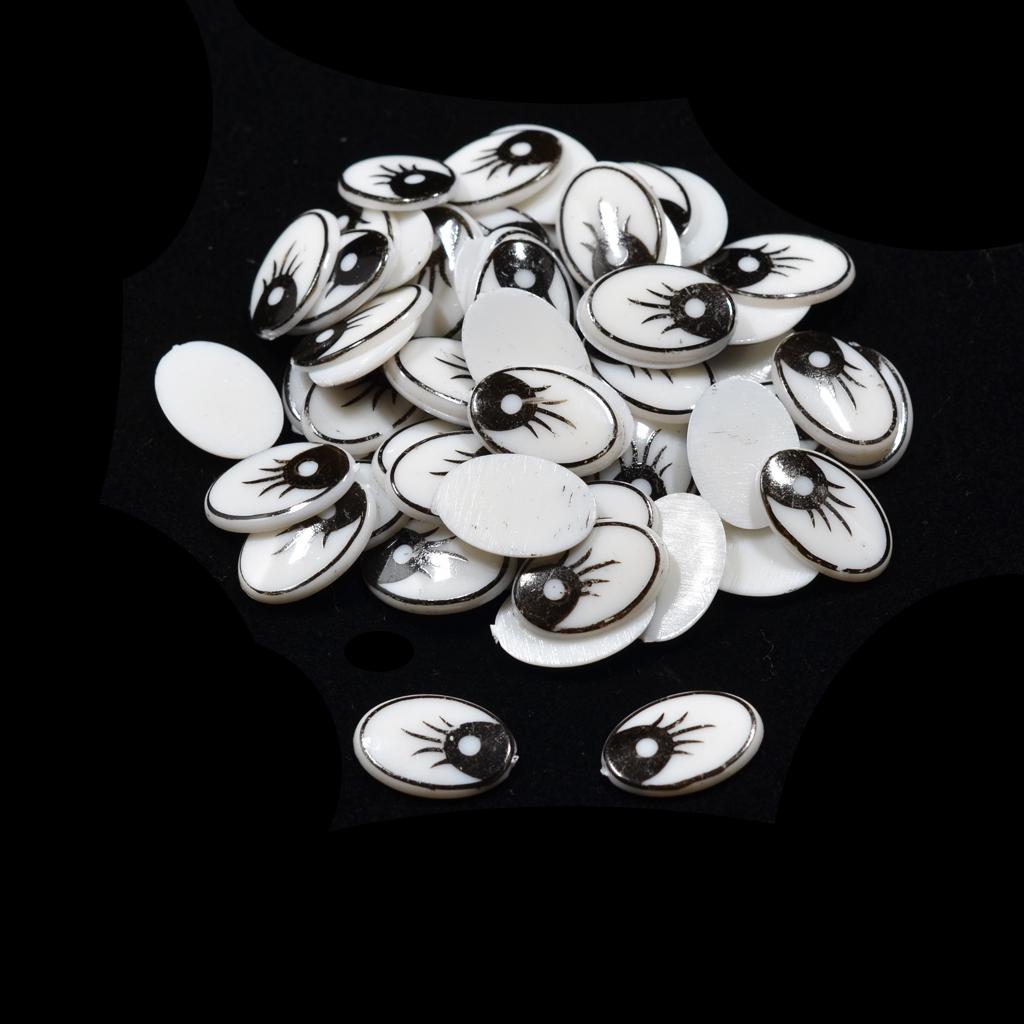 Flat Oval Cartoon Eyes Plastic - Art Craft Eyes ulasan dan harga