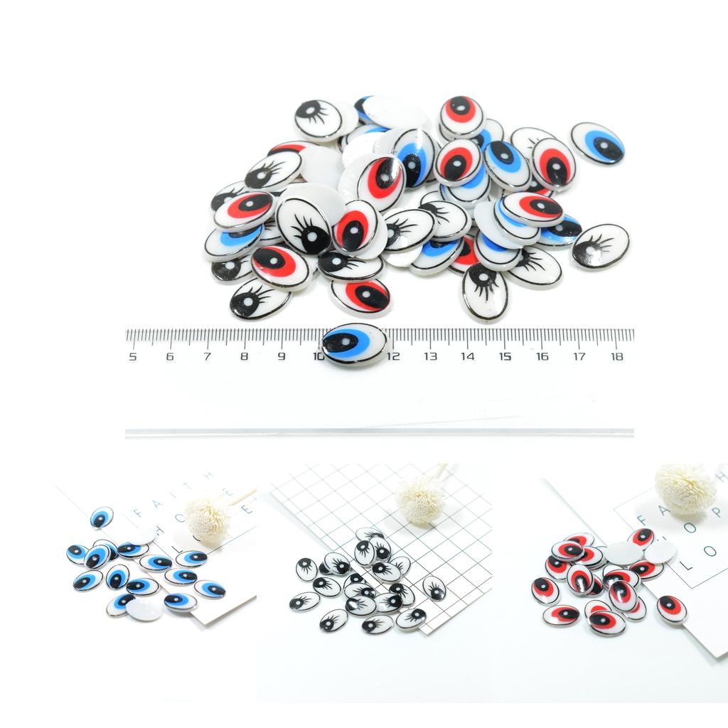 Flat Oval Cartoon Eyes Plastic - Art Craft Eyes ulasan dan harga