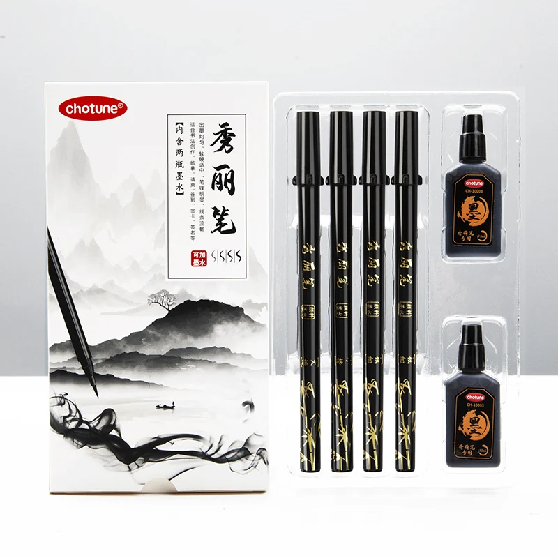 Brush Lettering Pens Set Black - Calligraphy Pen Set ulasan dan harga