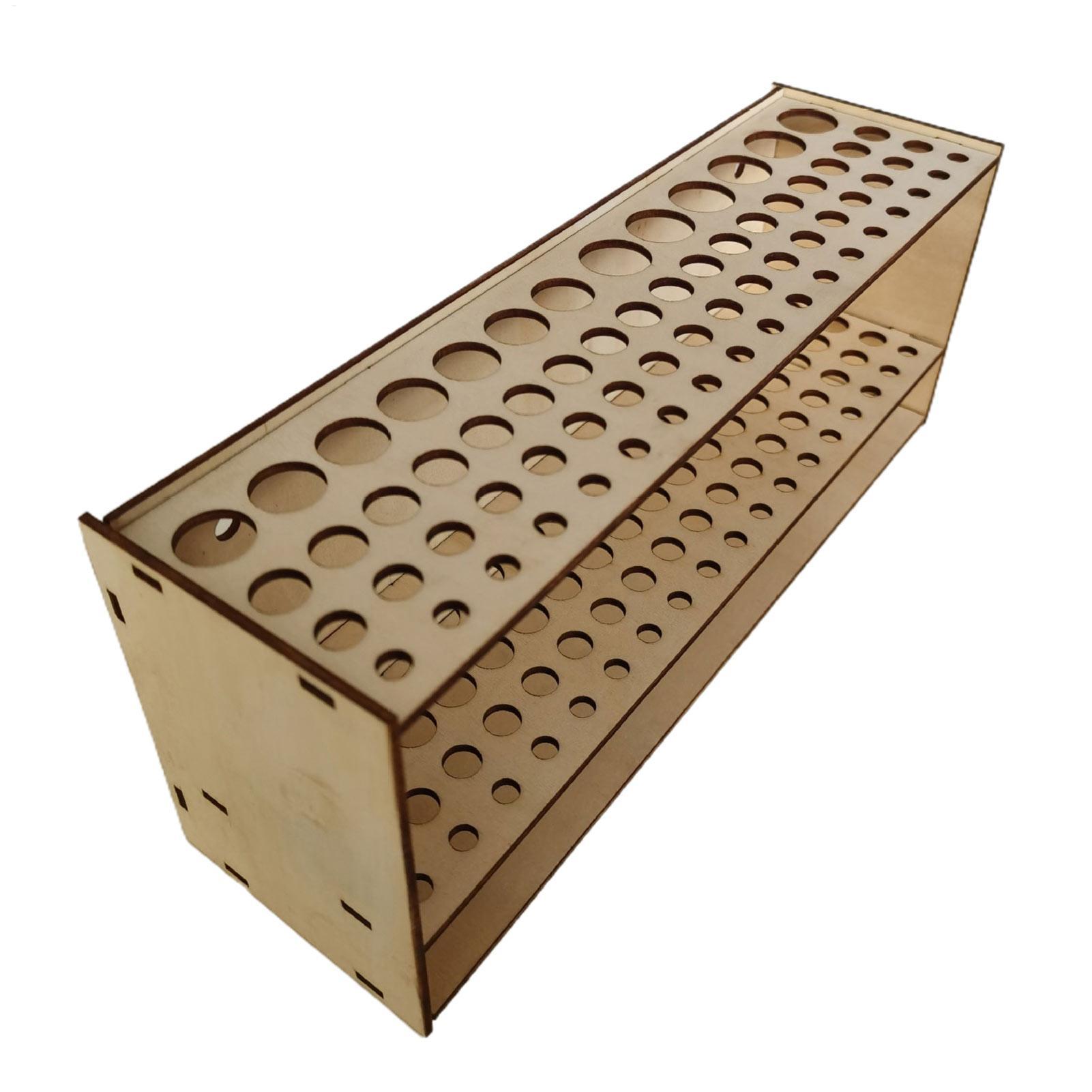 67-Slot Premium Wooden Brush H - Art Craft Organizer ulasan dan harga