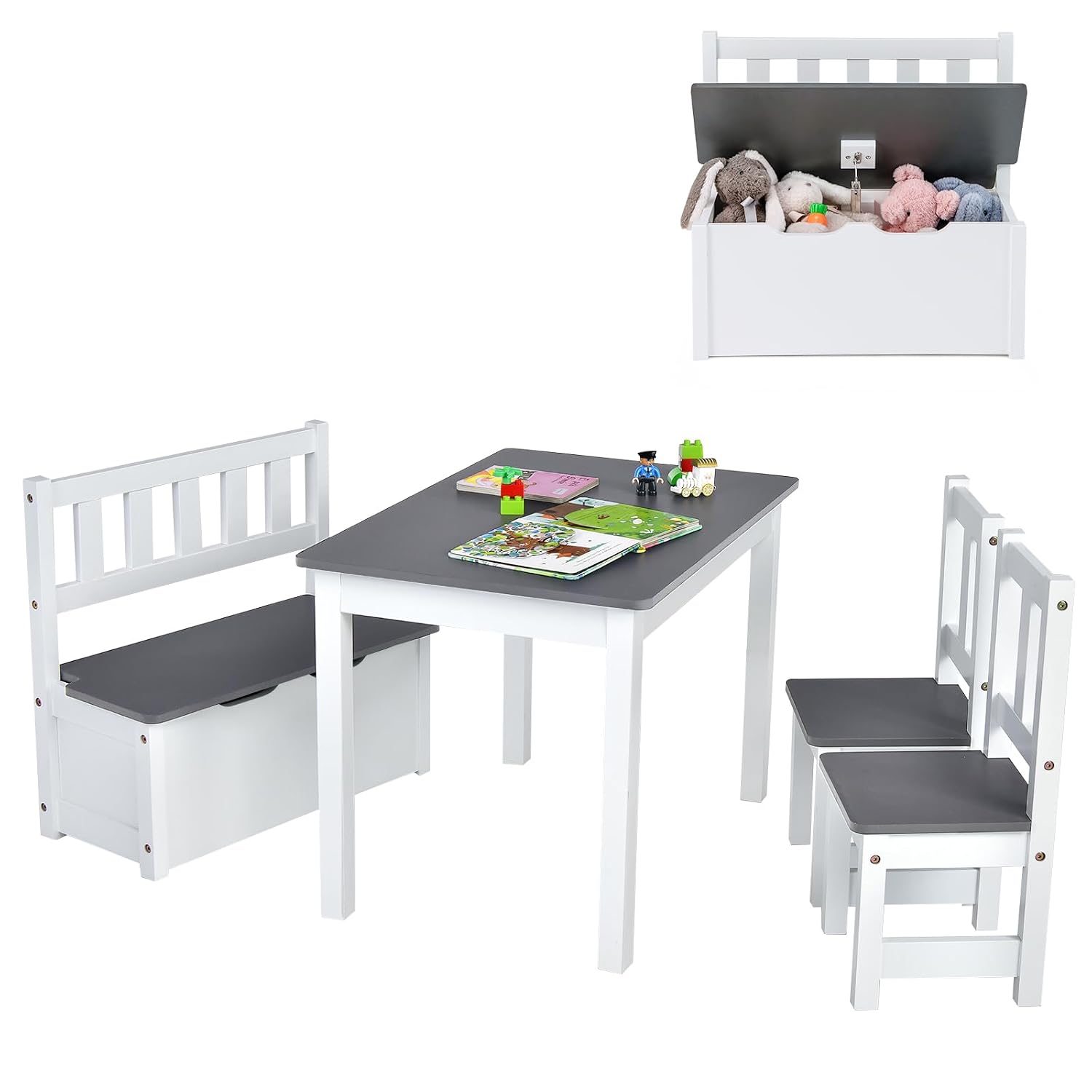 Wood Kids Table & Chair Set wi - Art Craft Toddlers ulasan dan harga