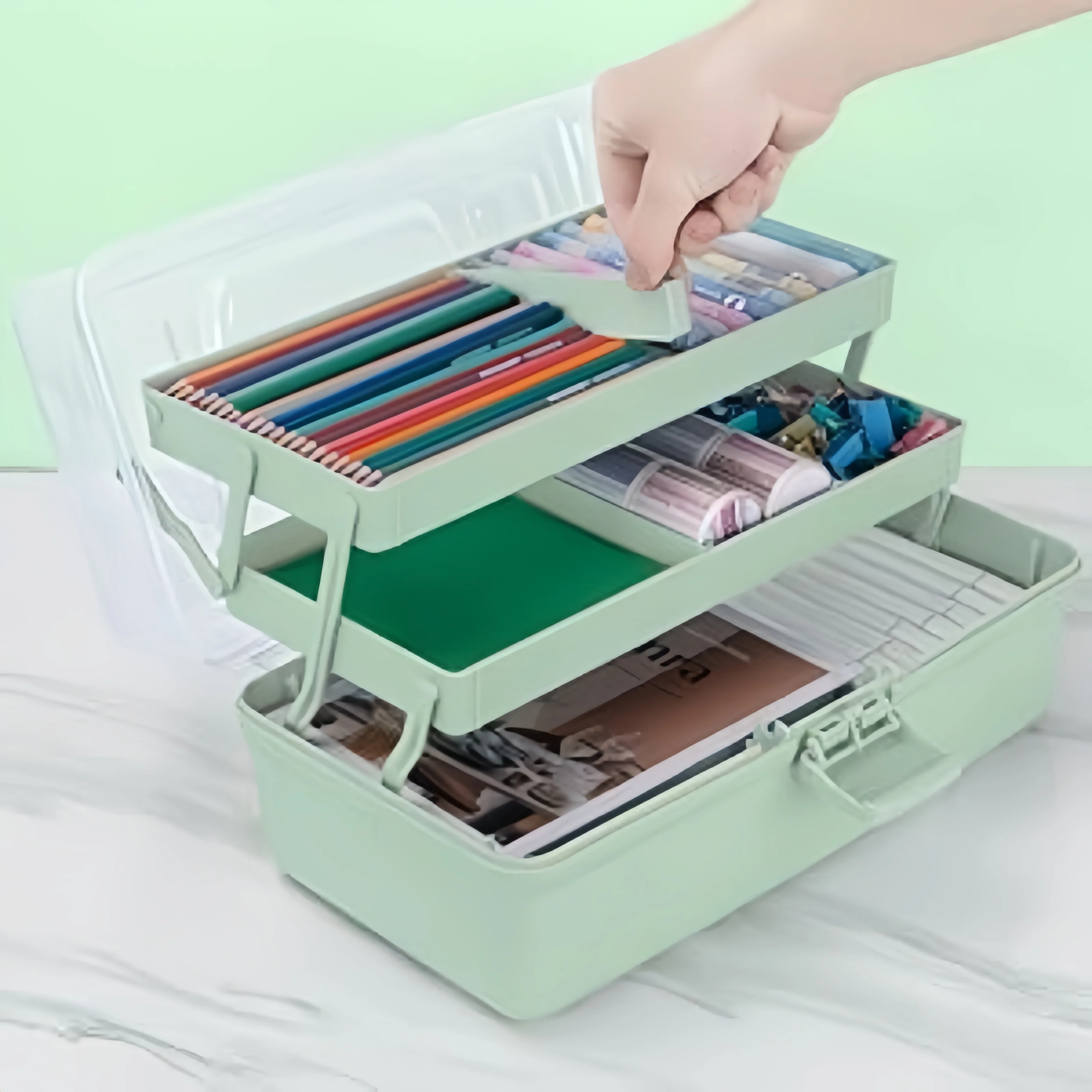 3-Layer Plastic Dividing Stora - Art Craft Organizer ulasan dan harga