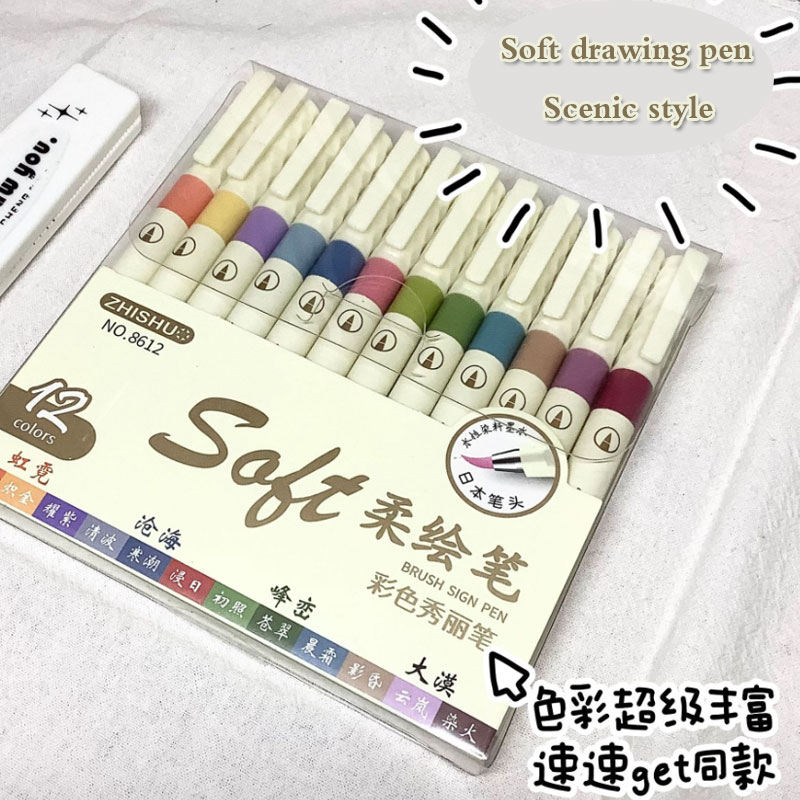 24/3 Color Vintage Watercolor  - Calligraphy Pen Set ulasan dan harga