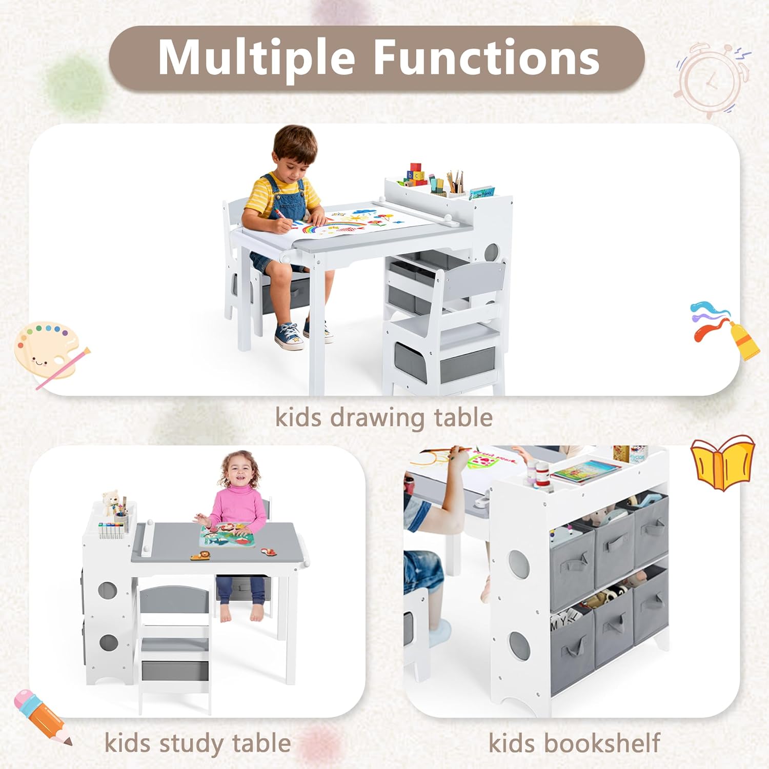 Kids Art Table & Chair Set, Wo - Art And Craft For Nursery ulasan dan harga