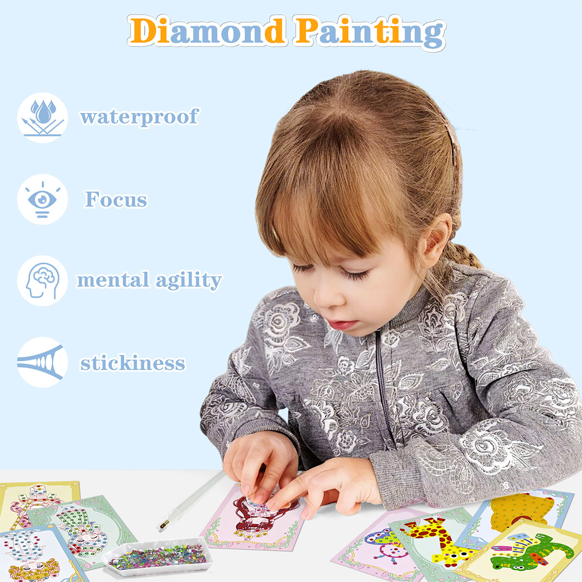 16 Pcs Gem Kit DIY Arts Crafts - Art And Craft Numbers ulasan dan harga