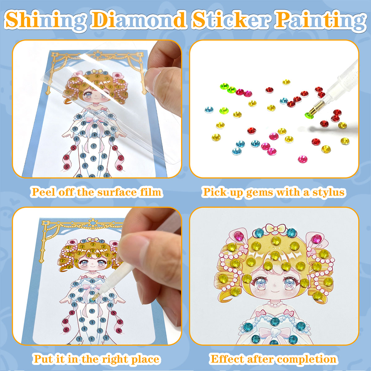 16 Pcs Gem Kit DIY Arts Crafts - Art And Craft Numbers ulasan dan harga
