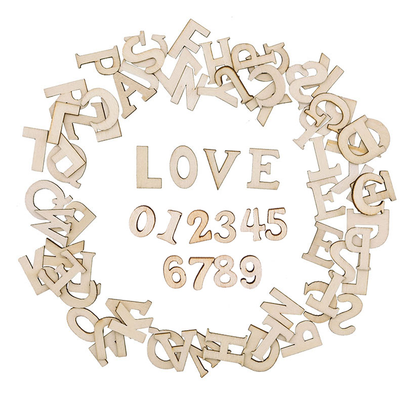 100pcs Wood English Alphabet D - Art And Craft Numbers ulasan dan harga
