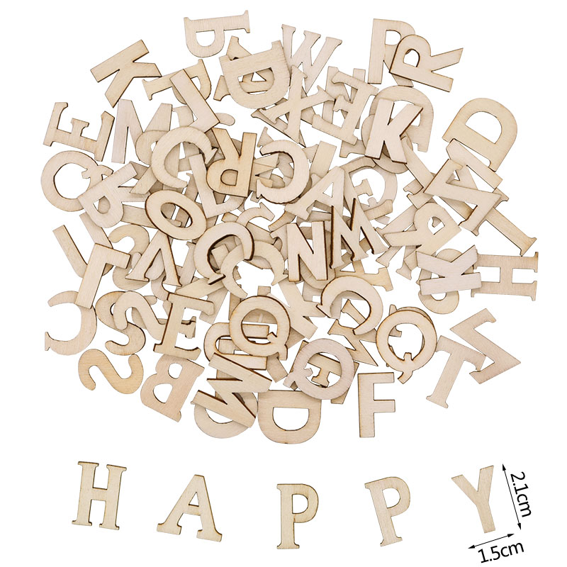 100pcs Wood English Alphabet D - Art And Craft Numbers ulasan dan harga