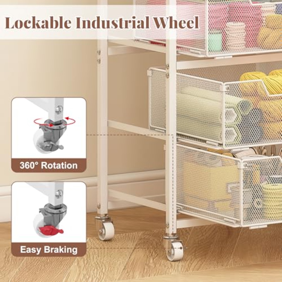4-Drawer Rolling Storage Cart, - Art Craft Organizer ulasan dan harga