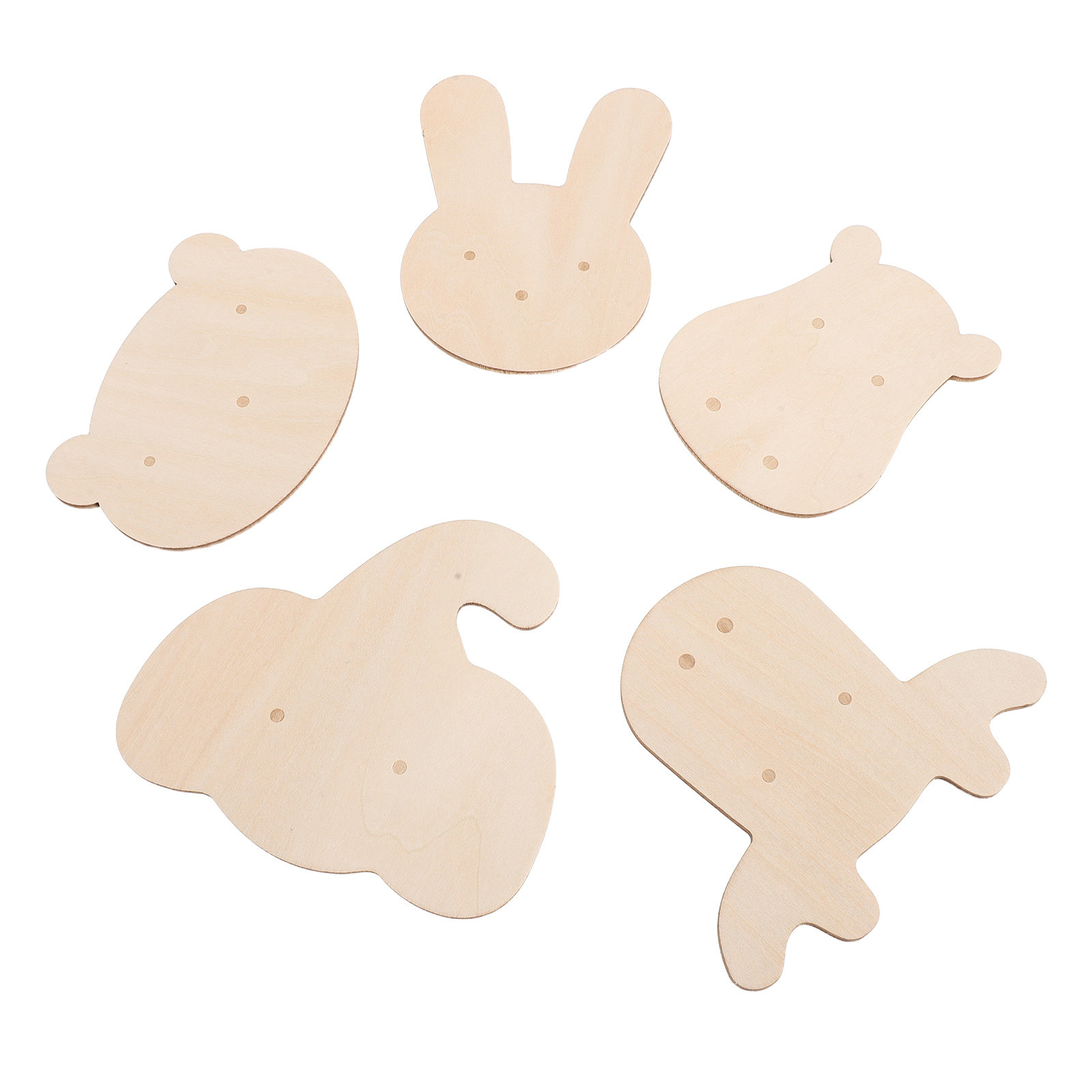 5Pcs Animal Wood Wall Stickers - Art And Craft For Nursery ulasan dan harga
