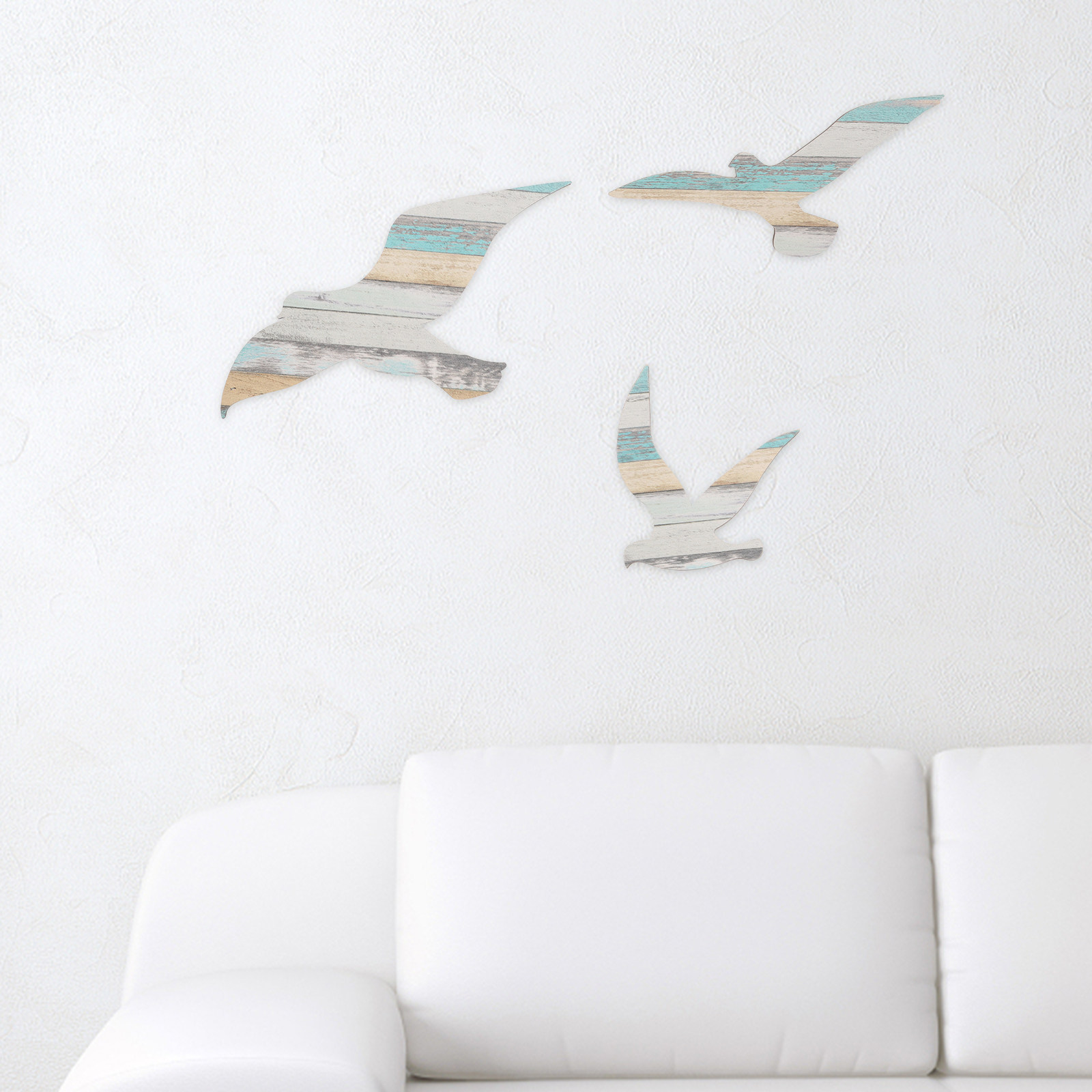 3Pcs Wooden Seagulls Wall Art  - Art And Craft For Nursery ulasan dan harga