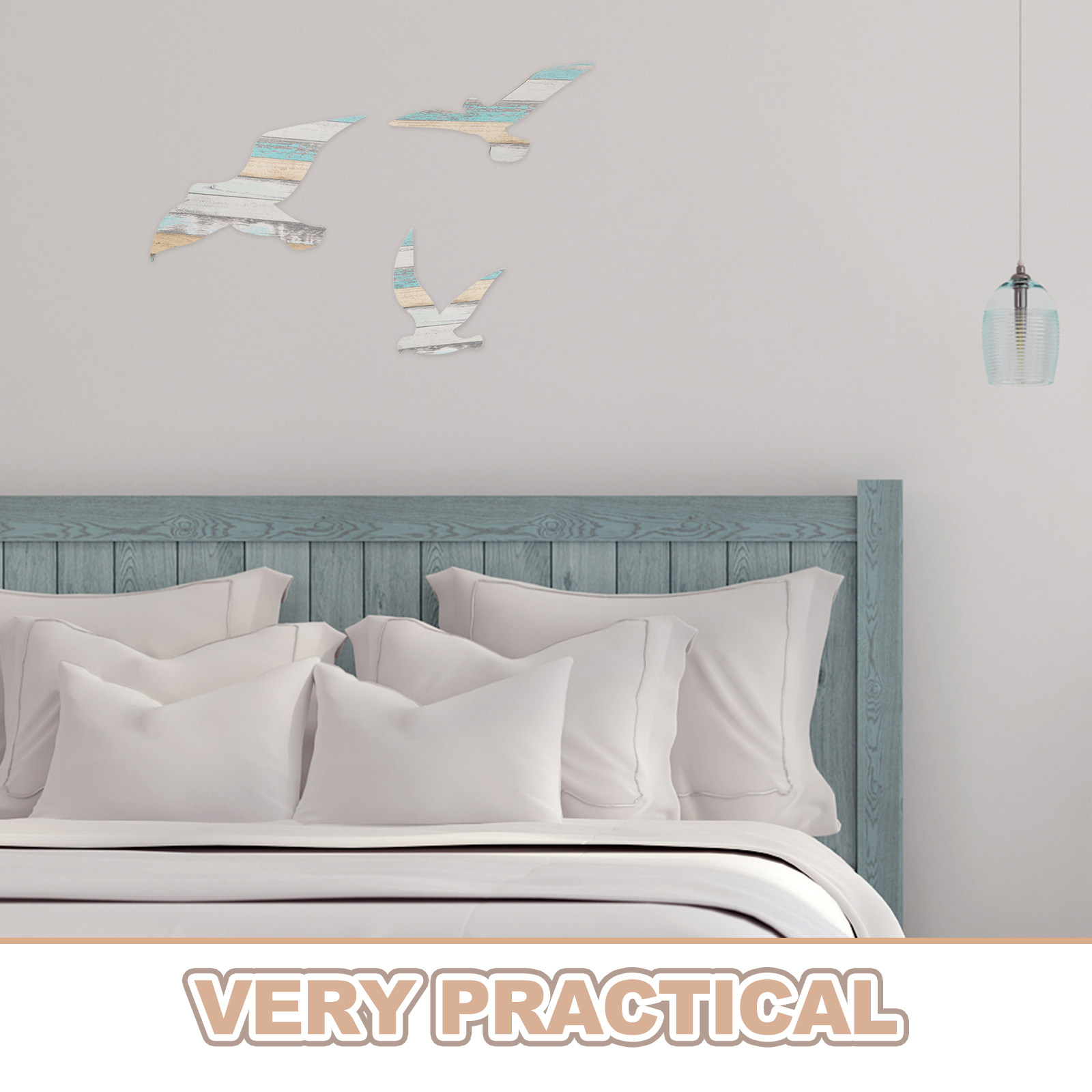 3Pcs Wooden Seagulls Wall Art  - Art And Craft For Nursery ulasan dan harga