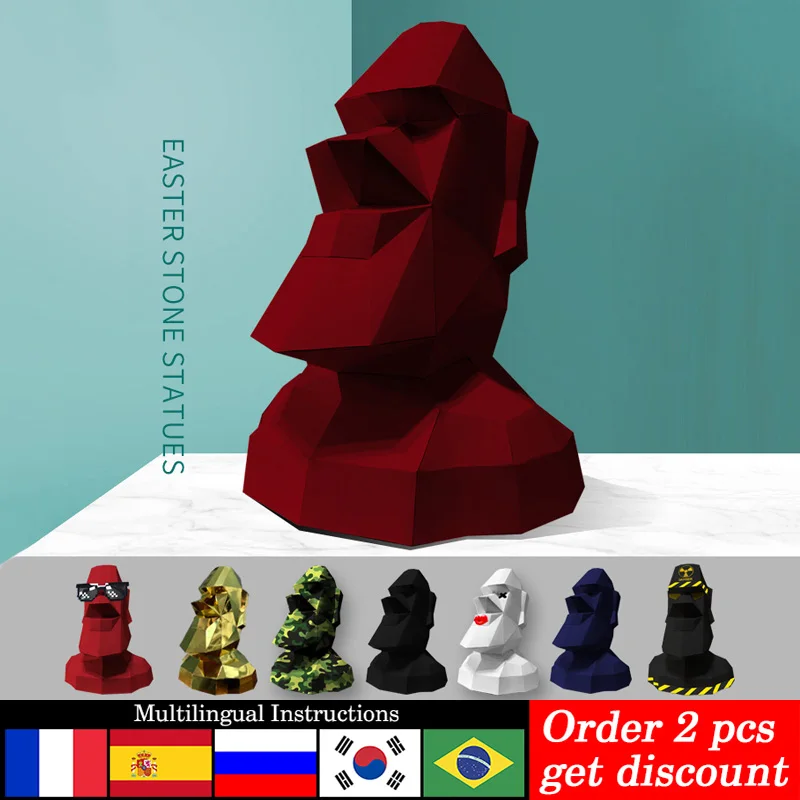 Large Size Easter Island Moai  - Art Craft Easter ulasan dan harga