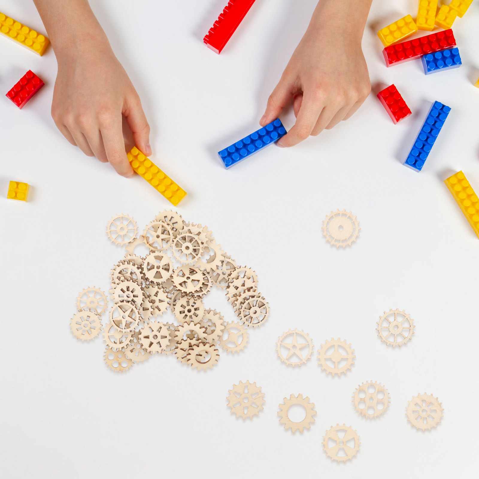 100Pcs Wooden Gear Craft Kit N - Art And Craft For Nursery ulasan dan harga
