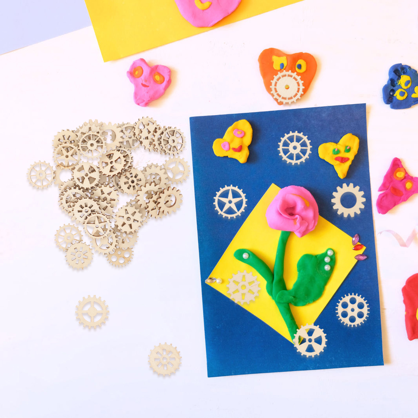 100Pcs Wooden Gear Craft Kit N - Art And Craft For Nursery ulasan dan harga