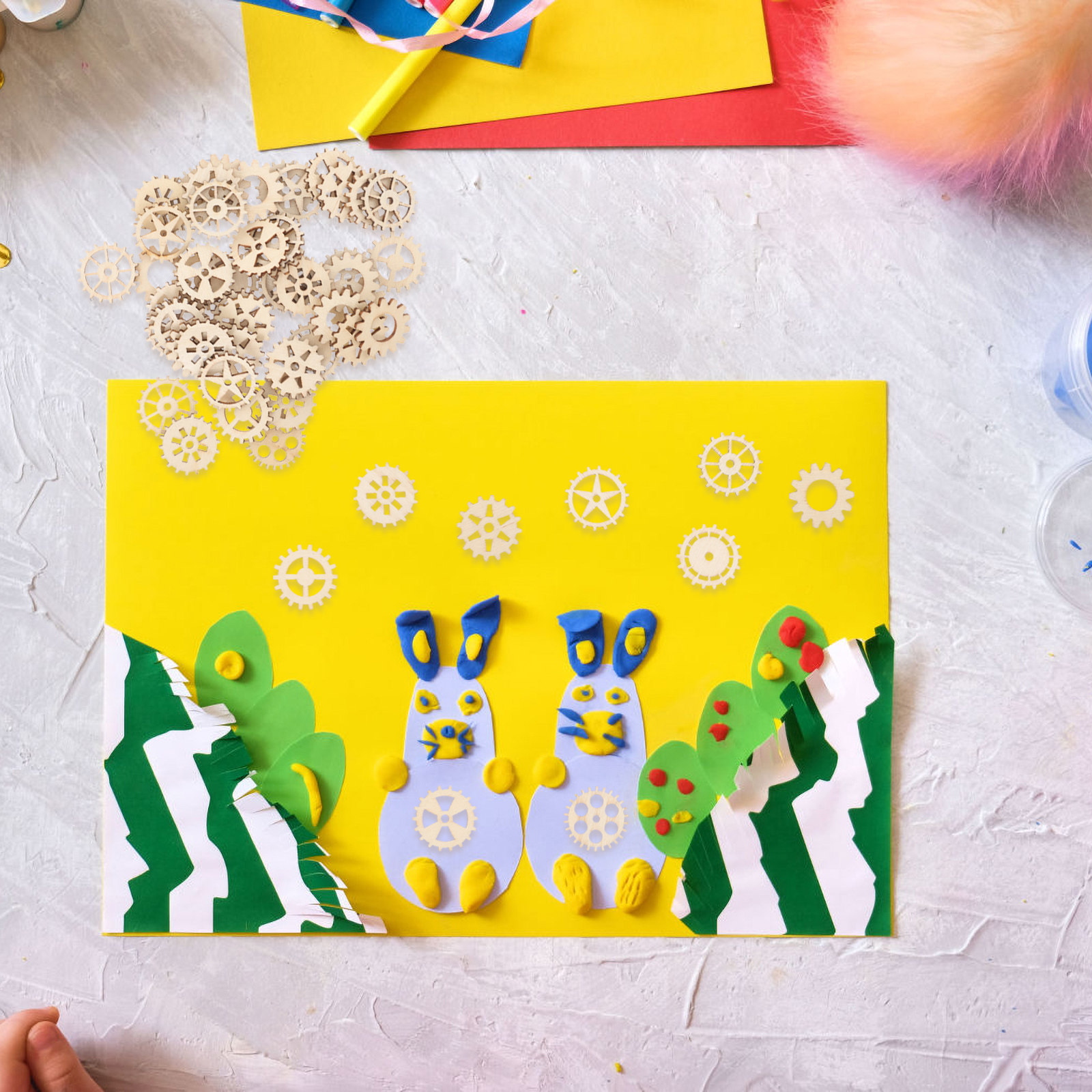 100Pcs Wooden Gear Craft Kit N - Art And Craft For Nursery ulasan dan harga