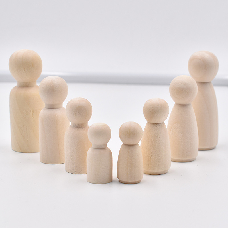 5Pcs Unfinished Wood Peg Dolls - Art And Craft For Nursery ulasan dan harga