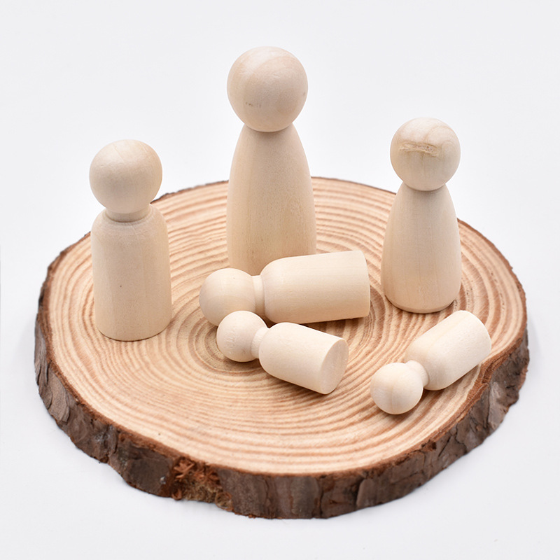 5Pcs Unfinished Wood Peg Dolls - Art And Craft For Nursery ulasan dan harga