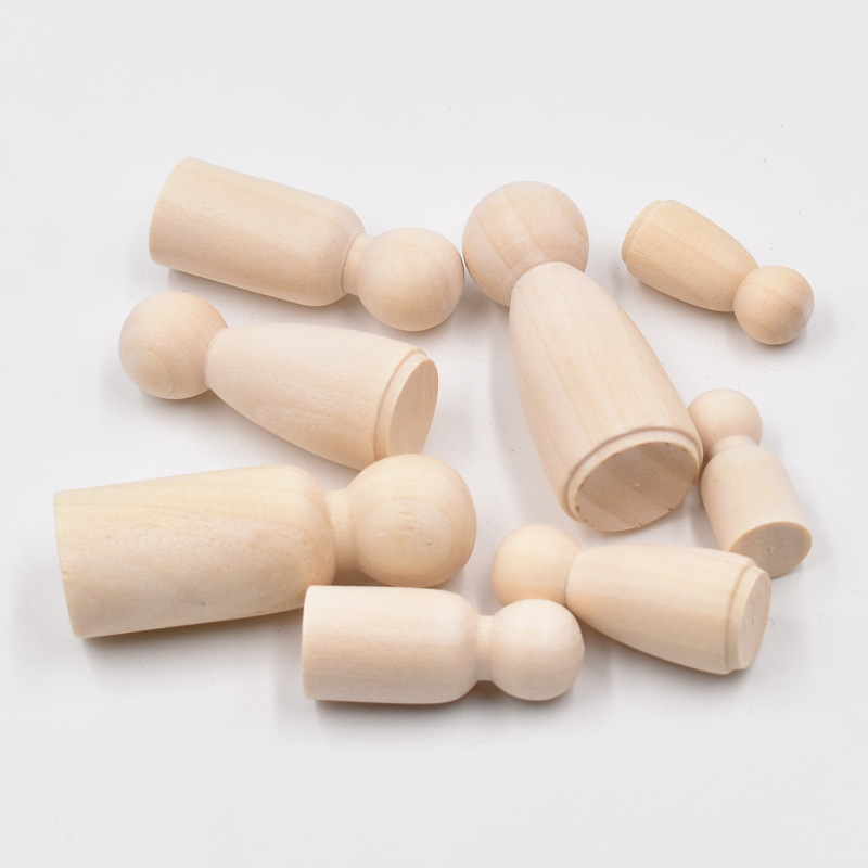 5Pcs Unfinished Wood Peg Dolls - Art And Craft For Nursery ulasan dan harga