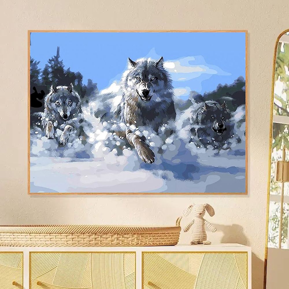 Painting By Numbers Wolf Oil P - Art And Craft Numbers ulasan dan harga