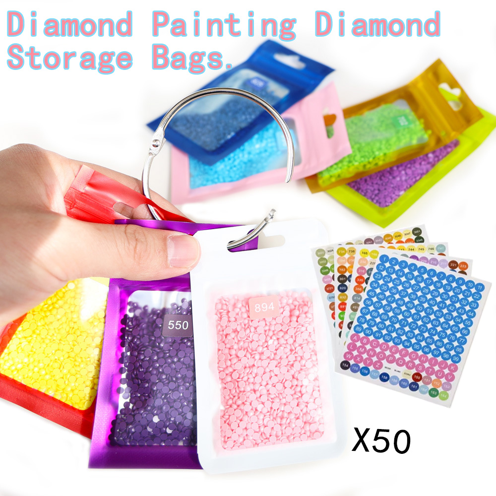50pcs Diamond Painting Bead St - Art Craft Organizer ulasan dan harga