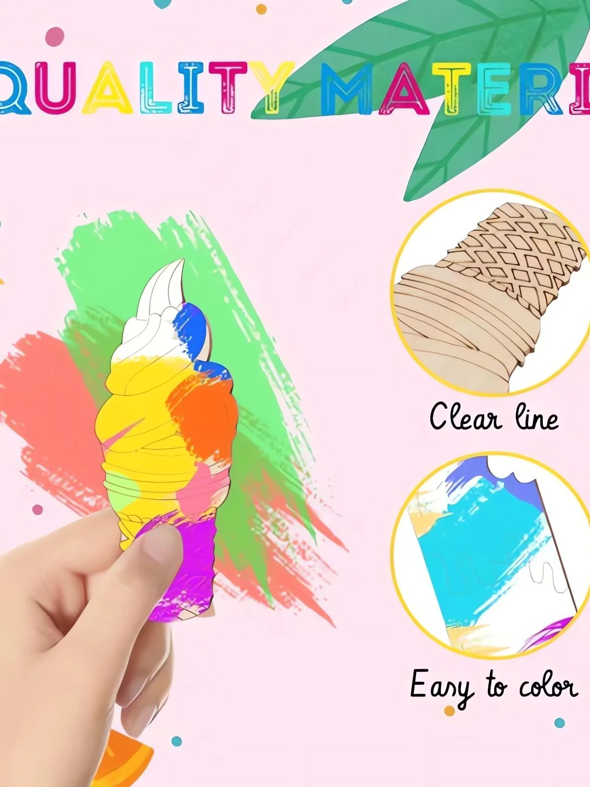 6/30pcs Ice Cream Wood Cutouts - Art Craft Doodle ulasan dan harga