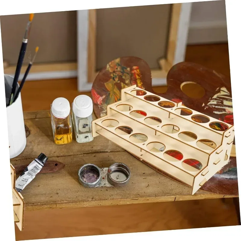 Wooden Paint Rack Organizer fo - Art Craft Display ulasan dan harga