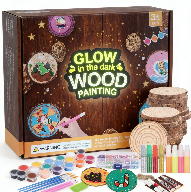 Kids Glow in Dark Wood Paintin - Art Craft Activities ulasan dan harga