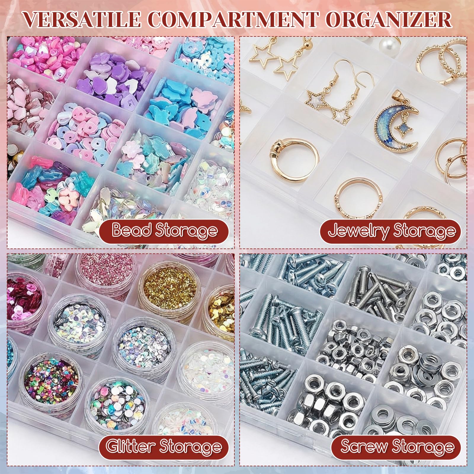24-Grid Plastic Organizer Box  - Art Craft Organizer ulasan dan harga