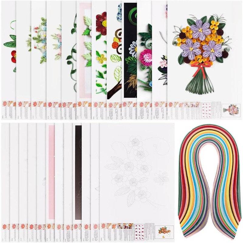 1Set 12 Pcs Quilling Paper Ste - Quilling Paper Strips ulasan dan harga