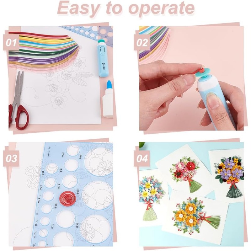 1Set 12 Pcs Quilling Paper Ste - Quilling Paper Strips ulasan dan harga