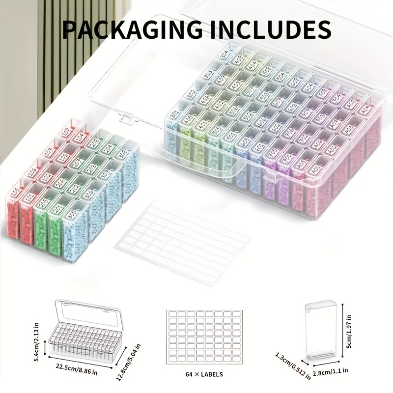 64 Grids Clear Plastic Storage - Art Craft Organizer ulasan dan harga