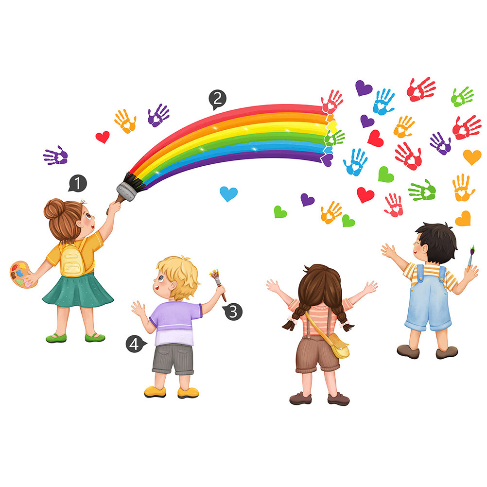 DIY Self Rainbow Rainbow Wall  - Art And Craft For Nursery ulasan dan harga