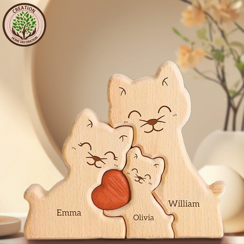 Wooden Cat Art Puzzle Warm Fam - Art Craft 2 Year Olds ulasan dan harga