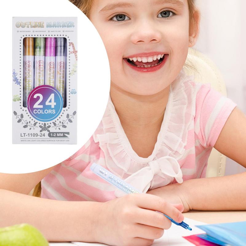 Glitter Pens 24 Colors Writing - Art Craft Doodle ulasan dan harga