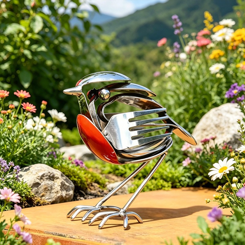 Scrap Metal Art Robin Sculptur - Art And Craft Recycle ulasan dan harga