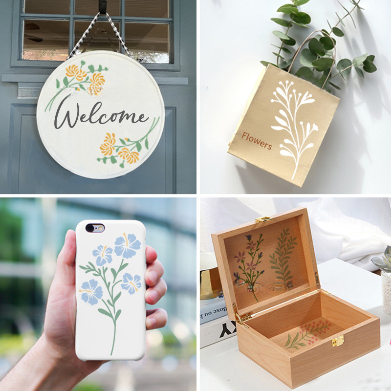 18PCS Geometric Floral Paintin - Art Craft Doodle ulasan dan harga
