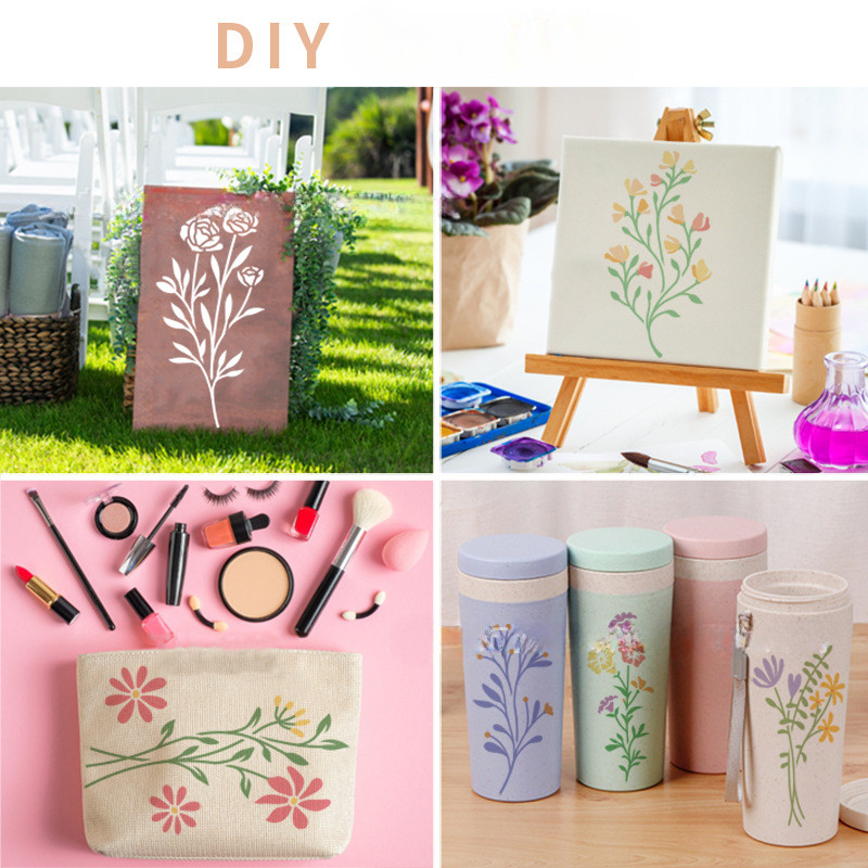 18PCS Geometric Floral Paintin - Art Craft Doodle ulasan dan harga